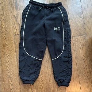 Everlast Black Sweatpants with Tapered Leg and White Piping